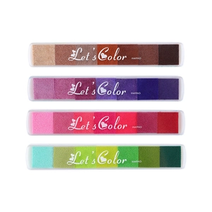 Set of 4 gradient ink pads with 24 colors for DIY crafts and finger painting