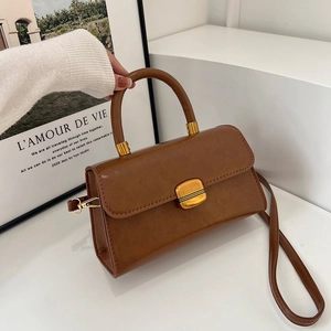 Bolso Bandolera Cuadrado Pequeño de Cuero de PU con Cera de Aceite Vintage para Mujer Bolso de Mano de Moda con Hebilla de Metal