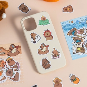 Set of 40 cute cartoon capybara stickers for scrapbooking and phone case decoration