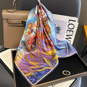 Carré De Satin Femme Satin De Mûrier Peinture Van Gogh Imprimé Artistique Élégant Luxe Foulard De Cou