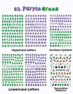 Vue détaillée d'autocollants 3D gonflés lettres et chiffres avec texture gelée brillante