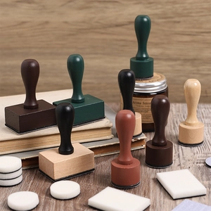 Wooden Handle Sponge Stamp DIY Scrapbooking Blending Tool Round Square Painting Stamping For Art Crafts Cards Decoration