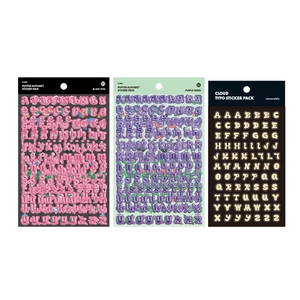 Lot de stickers alphabet en PET imperméable avec motifs de lettres mignons et amovibles