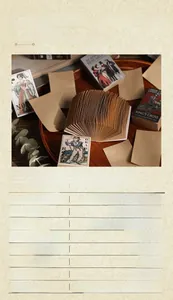 Detail of vintage European style kraft paper sheets for scrapbooking and DIY journals