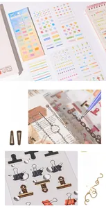 Detail of waterproof PET stickers set showing heart and dot patterns for scrapbooking