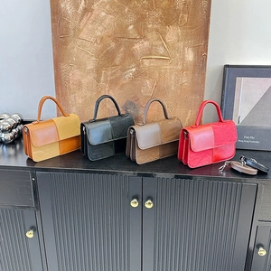 Chic textured patchwork handbags for women in four stylish colors for 2025 fashion