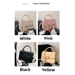 Detailed comparison of minimalist crossbody bags in white, pink, black, and yellow tones
