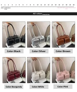Rasteransicht mit mehreren Farben der minimalistischen Multi-Pocket-Schultertasche