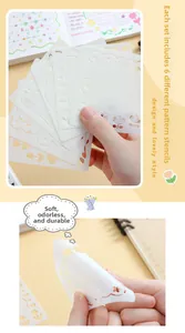 Detailsatz von sechs flexiblen, halbtransparenten DIY-Malvorlagen aus Kunststoff mit Blumen