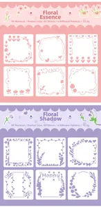 Nahaufnahme der 80x80mm Blumen-Malschablonen aus PP-Material für Scrapbooking und Kunst