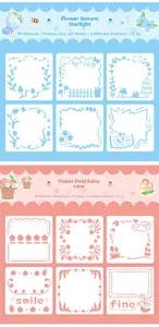 Details des 80x80mm Blumen-Schablonen-Sets für Ölpastellmalerei und DIY-Scrapbooking