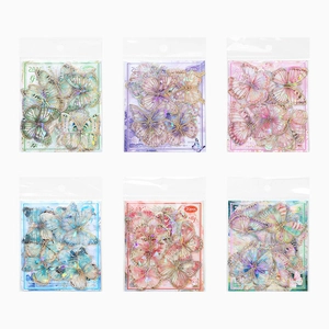 Golden laser holographic butterfly PET stickers set with 20 pieces for DIY scrapbooking