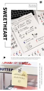Detailed view of minimalist 365 days planner stickers and calendar cards on a desk