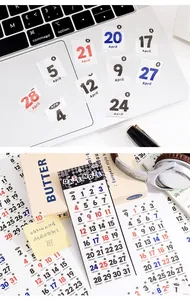 Close-up of minimalist daily calendar stickers applied to a laptop for journaling decor