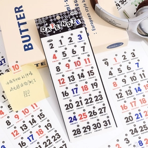 12-piece creative date calendar stickers for journals with black, red and blue numbers