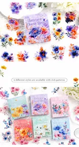 Close-up of butterfly and floral themed DIY decorative stickers for scrapbooking 60pcs