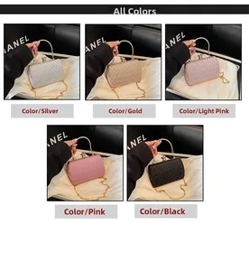 Detailed grid view of luxury clutch bags in silver, gold, pink, and black finishes