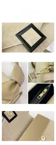 Detail of leopard print texture, golden hardware, and bow decoration on khaki handbag
