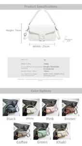 Detail view of stylish plaid saddle bag showing dimensions 25x15x6cm and C-shaped metal buckle