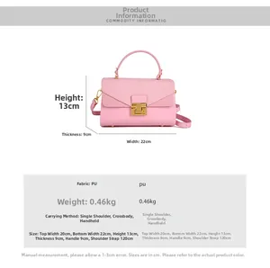 Tabella taglie dettagliata e specifiche delle dimensioni della borsa a tracolla rosa