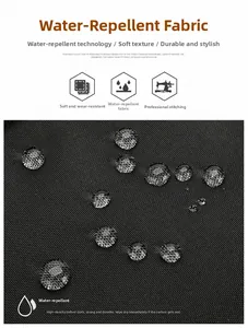 Close-up of water-resistant high-density Oxford fabric showing hydrophobic droplets