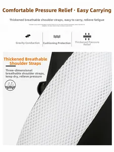 Detail of thickened breathable honeycomb mesh shoulder straps with high-elastic sponge padding