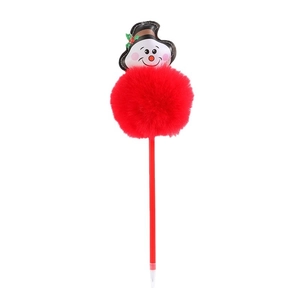 Penna natalizia con pon pon rosso e un simpatico ciondolo a forma di pupazzo di neve
