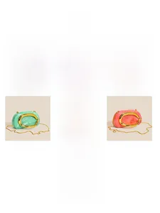 Various colors of cloud-shaped acrylic evening bags with gold C-handle and chain
