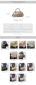 Tabella taglie e colori per borsa bowling minimalista in pelle PU con dettagli completi