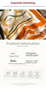 Detail of 100% mulberry silk square scarf featuring equestrian belt patterns and print