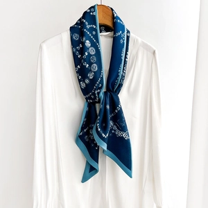 Skinny Scarf Polyester Satin Vintage Chain Leopard Print Bag Handle Wrap Hair Tie Neck Scarf Retro Fashionable Versatile Accessory