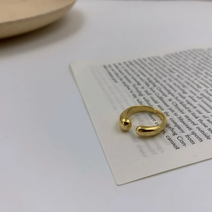 Bague Ouverte Acier Inoxydable Plaqué Or Design Fluide Minimaliste Bijoux De Mode Rétro Pour Femmes