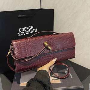 Sac Bandoulière En Similicuir Serpent Avec Boucle Nœud Doré Pochette De Soirée Élégante Sac À Épaule Femme