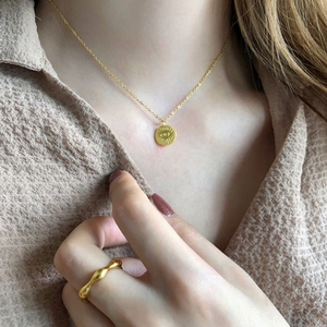Collana Con Ciondolo Occhio Greco Acciaio Al Titanio Placcato Oro Stile Bohémien Gioielli Da Donna Minimalista