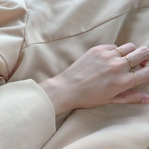 Bagues De Phalange Minimalistes En Acier Titane Dépoli Poli Empilables Imperméables Anneau Mince Bijoux Femmes