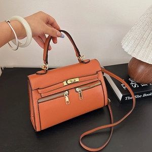 Vrouwen Lychee Patroon PU Leer Handtas Goud Slot Dubbele Rits Crossbody Tas Top Handvat Schoudertas Fashion Kelly Bag Cadeau