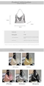 Detailed chart showing PU leather tote bag dimensions 36x30x13cm in five colors
