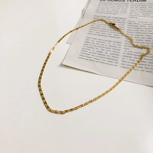 Collier Choker À Maillons Nez De Porc En Acier Titane Plaqué Or Bijoux De Mode Géométriques Minimalistes Pour Femmes