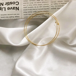Minimalist Titanium Steel Layered Cuff Bracelet For Women Gold Plated Open Bangle With Metal Beads Ins Style Jewelry