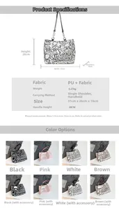 Detailed dimension chart for a graffiti tote bag with specific size and weight info