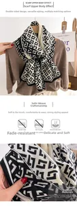 Close-up of soft twill woven geometric pattern fabric for warm winter scarf wrap