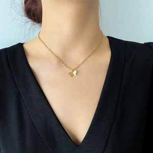 Collier pendentif papillon doré minimaliste élégante chaîne de clavicule pour femme