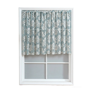 Light blue floral cafe curtain in minimalist fresh style for windows and home decor