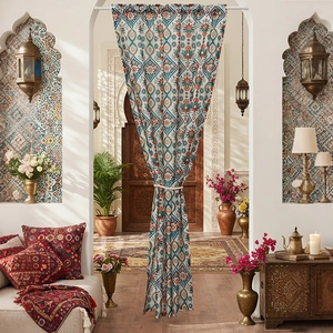 Bohemian Door Curtain Polyester Geometric Mandala Ethnic Pattern Home Bedroom Kitchen Partition Decorative Hanging