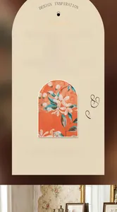 Detail of vintage French floral tablecloth fabric with elegant orange and blue patterns