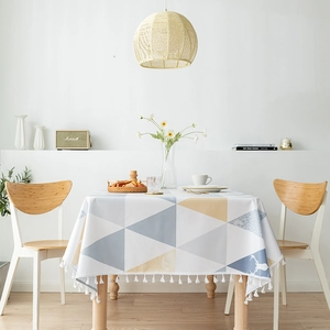 Nappe Nordique Motif Géométrique Élan Imperméable en Lin de Coton Avec Glands pour Décoration de Cuisine Maison