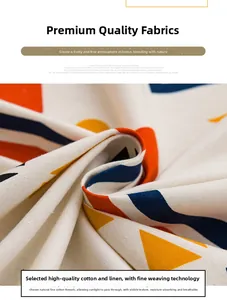 Detail view of cotton linen tablecloth featuring high-density weave and geometric patterns