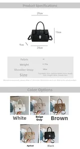 Spécifications détaillées et options de couleurs pour le sac Boston en cuir PU à grain litchi