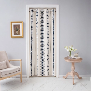 Nordic Bohemian Geometric Printed Door Curtain Polyester Privacy Partition Hanging Curtain For Bedroom Kitchen Home Decor