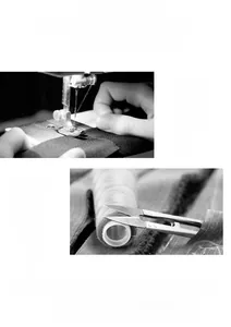 Detail of bohemian cotton linen curtain showing professional sewing and iron ring design